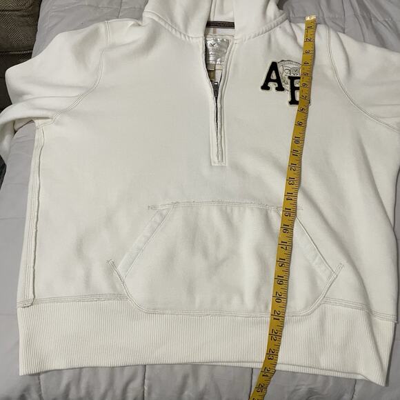 American Eagle Sweatshirt Women Size XL Ivory 1/2 Zip Hoodie Vintage Y2K - Picture 5 of 8